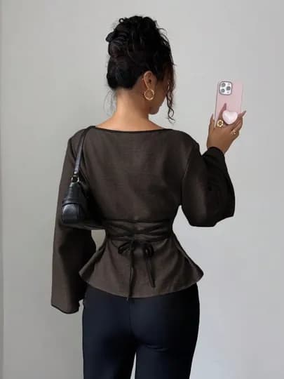 Блузка офисная, женская для офиса, учебы и школы — 3CHIC-3BLUZIP-ТЕМНКОР-XL