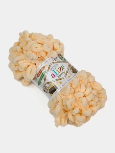 Пряжа Alize Puffy с большими петельками, однотонная — KARTOPU-ALPUF10-МОЛОЧ