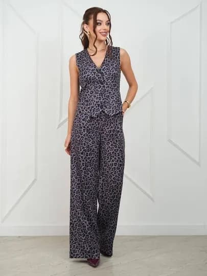 Костюм классический женский, брюки и жилет — STILISA-КОСТЖИ4-СИНМЕЛ-S4244
