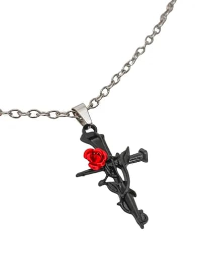 Ожерелье в виде креста — JEWEL16-JEWEL150-КРАСН