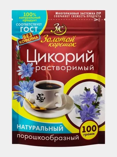 Цикорий порошок ЗОЛОТОЙ КОРЕШОК ZIP, 100г — ВКРГСВТ-123121