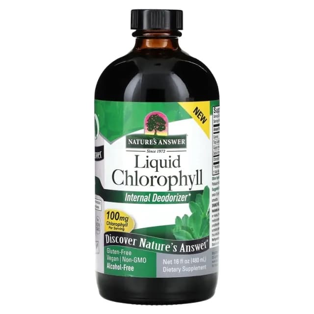 Nature's Answer, suyuq xlorofill, 100 mg, 480 ml (16 suyuq untsiya) (26126)