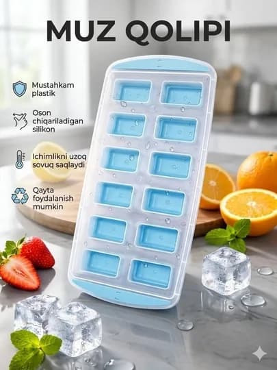 Форма для льда из силикона и пластика, полусферические кубики льда, форма кубиками — BKSAVDO-MUZQSEL-БИРЮЗ