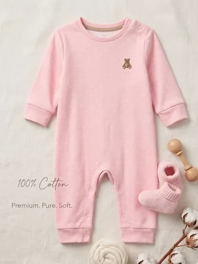 Слип-комбинезон для девочки, 100% хлопок — MYYBABY-GAPFIO-КОНФЕТН-12 месяцев
