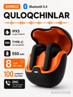 Наушники беспроводные, сенсорные с bluetooth для iPhone и Android, YL01 — ZONSHOP-NAUSHNI-ТЕМНСИН