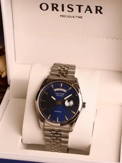 Мужские наручные часы Oristar Precious Time Classic Day-Date — 12334-WORI12-ТЕМНСИН