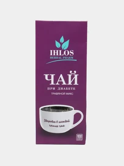 Чай листовой зеленый (Травяной микс) Диабетический Ihlos, 100 г — SHAKAR-P05AA3E