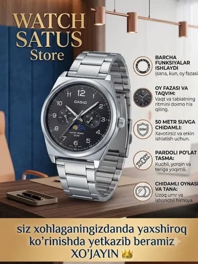 Casio Vintage Italian Style Gold — Наручные часы для истинных ценителей классики — WSTATUS-CASIO2-ЧЕРН