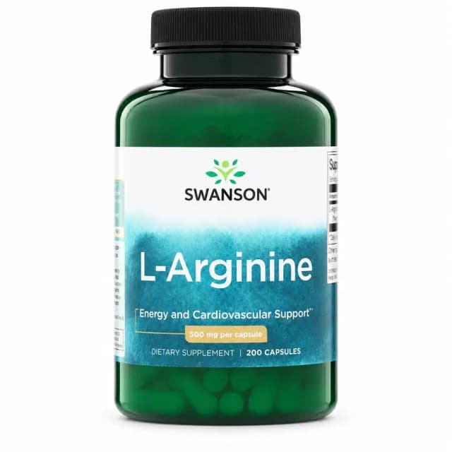 BQ Swanson L-Arginine 500 mg, 200 Capsules