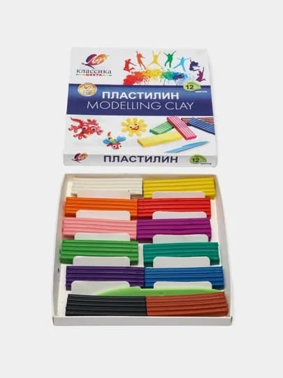 Пластилин детский "Классика" детский 12 цветов — СИГНУМ-P10B1C8-СИНИЙ
