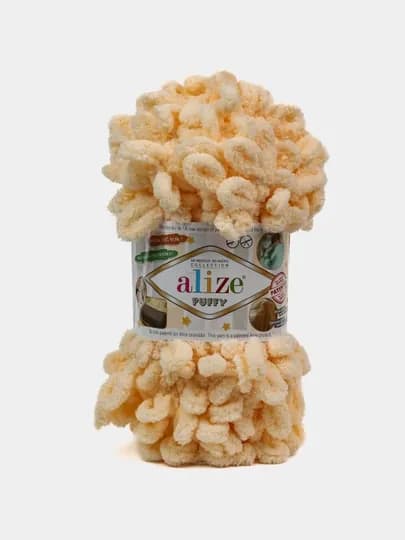 Пряжа Alize Puffy с большими петельками, однотонная — KARTOPU-ALPUF10-МОЛОЧ