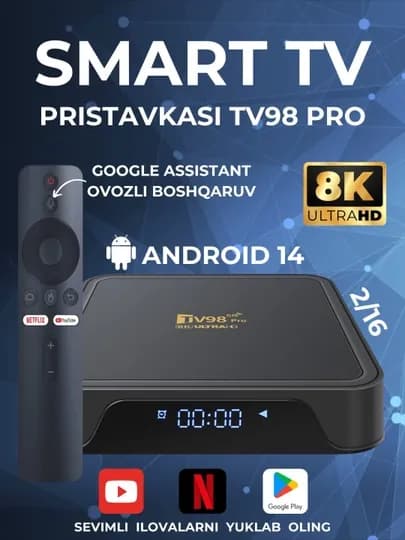 Смарт ТВ бокс приставка для телевизора, smart tv box, интернет приставка, для телевизора — 77BMF-PRISTAVKAKK-ЧЕРН-256