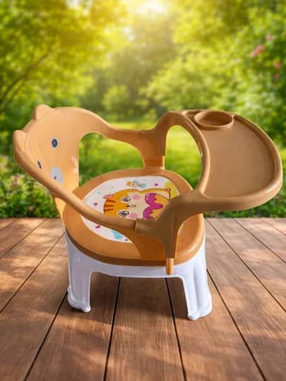Удобный и безопасный детский стульчик, для кормления и занятий — HPLAST-STULDOSKA-БЕЖЕВ