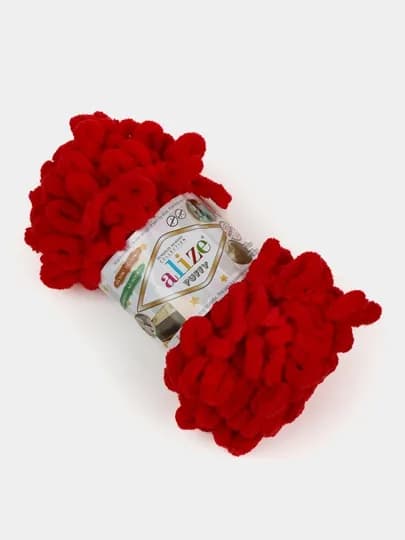 Пряжа Alize Puffy с большими петельками, однотонная — KARTOPU-ALPUF12-КРАСН