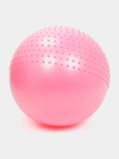 Мяч для фитнеса и йоги пол шипом, Fitball, с насосом, 75-85-95 см — 1000000-POLSHIP-РОЗОВ-85