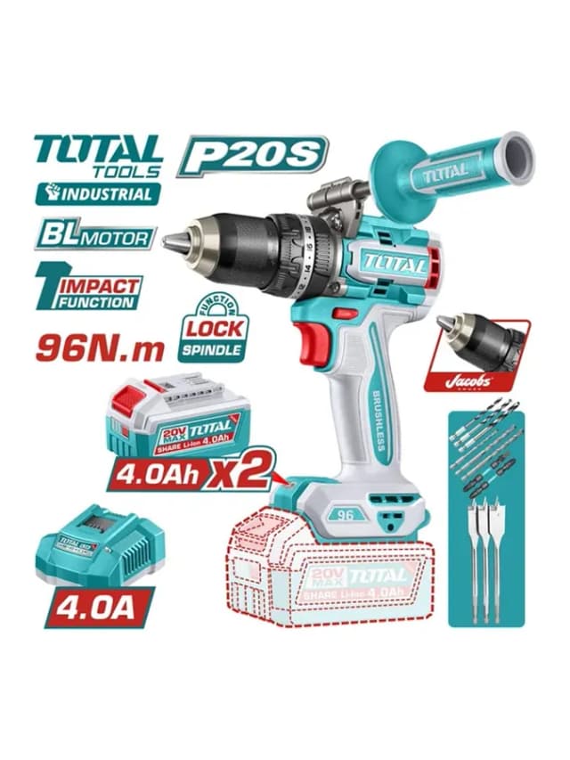 Ударная дрель-шуруповерт Total TIDLI209686