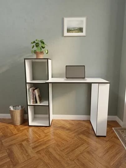 Письменный стол для компьютера 75*108*55 см ALI MEBEL — ALI3939-SHA-БЕЛЫЙ