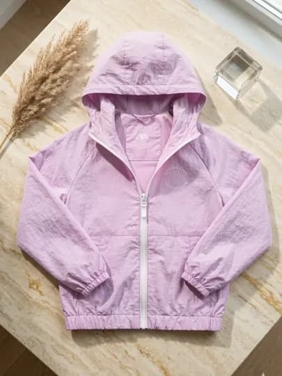 Лёгкая ветровка для девочек с капюшоном и молнией Zara — MYYBABY-ZRVTF-СИРЕН-4 года