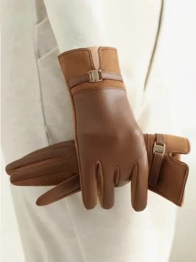 Перчатки женские, сенсорные, утепленные, на флисе — FASHFIT-GLOVES-КОРИЧН