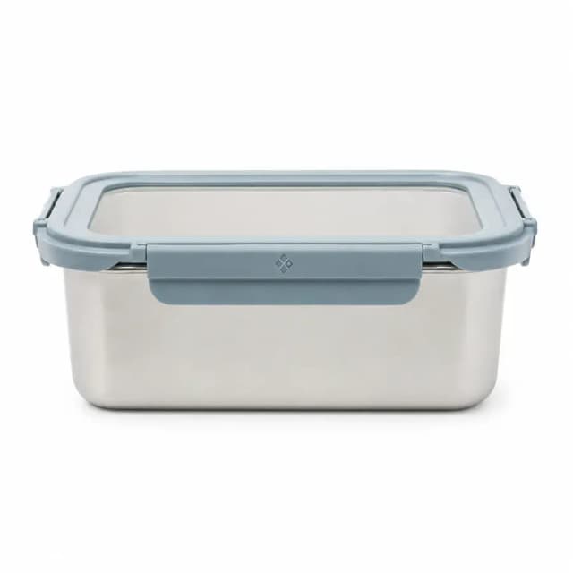 Mahsulotlarni saqlash uchun konteyner IKOO GLASS Stainless with Glass Lid Blue 1800 ml IDSS800RC 304