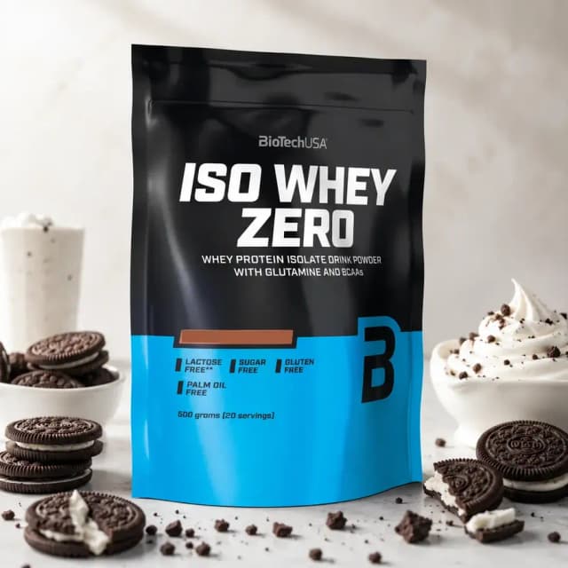 Zardob proteini izolyati Iso Whey Zero BioTechUSA (Cookies & Cream) 500 g (20 srv)