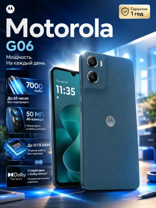 Смартфон Motorola G06 Power 4/256 ГБ, Tapestry