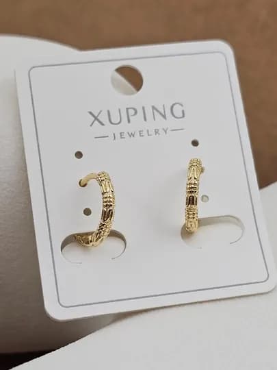 Женские серьги золотого цвета, бренд Xuping — LESHOES-XUP001-ПУРПУР