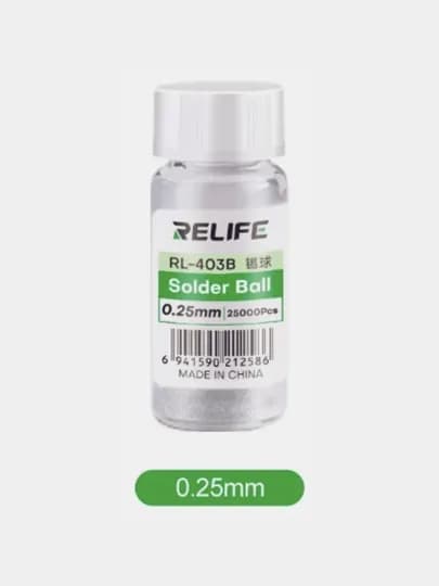 RELIFE RL-403B Паяльные шарики BGA 0.25 мм, 25000 шт., для ремонта микросхем для пайки DIY — AGEBAZA-02028