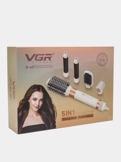 Профессиональный мультистайлер VGR V-487, 5 в 1, фен щётка, стайлер для волос — MMARKE-HYUY