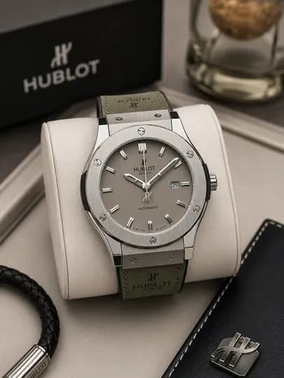 Мужские наручные часы Hublot, японский механизм, механика, сапфировое стекло, классический — UNIKALW-0000002-ЗЕЛХАКИ-Oddiy