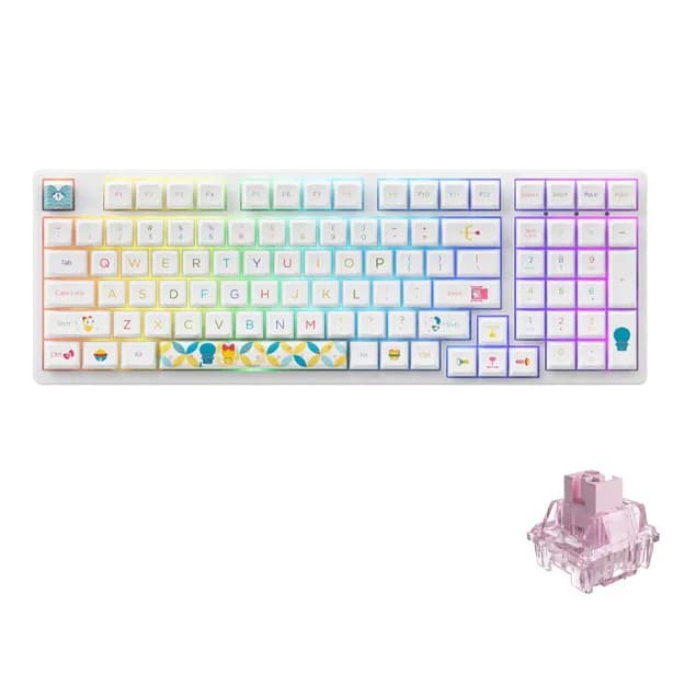 Механик клавиатура Akko 3098B Doraemon Rainbow CS Jelly Pink RGB (6925758617826)