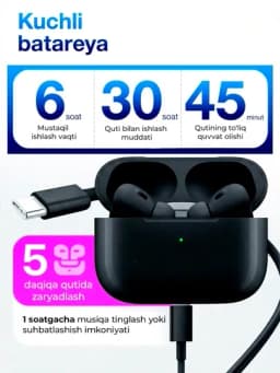 Беспроводные наушники, Pods Pro 2, для Android и iPhone — ELTRO-ELTROPRO2-ЧЕРНСТЕ