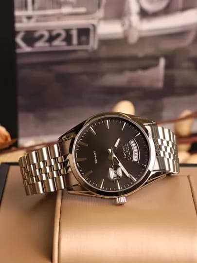 Мужские наручные часы Oristar Precious Time Classic Day-Date — 12334-WORI12-ЧЕРН