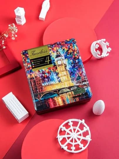 Чайный набор Ahmad Tea Timeless 8×9×8 Alu Timeless 9 Caddy, ассорти, 32 пакетика * * — ЧАЙНЫЙ-ATTL98
