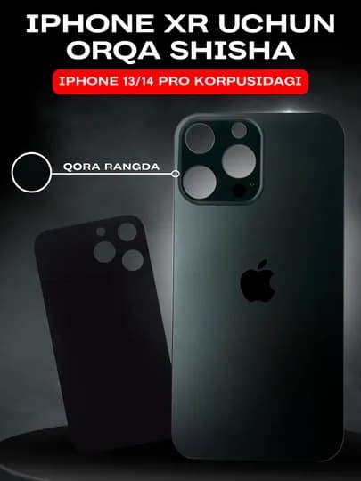 Заднее стекло корпуса iPhone XR 14 pro — IFIXMOB-KRISHKA-ЧЕРН