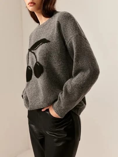 Свитер женский Elly Fashion свободного кроя с округлым подолом — ELFASH1-СВИТЕР3-СЕРМЕТ-Ovesize