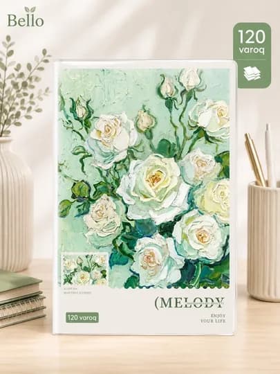 Блокнот Blaknot Secret Garden формата А5 — 52 листа, клетчатый узор, прозрачная обложка — SARBEL-BKSECRETA5-БЕЖЕВ