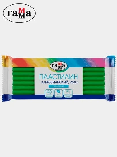 Пластилин Гамма "Классический", зеленый, 250г 270818_04 — DELISTO-270818-ЗЕЛЕН