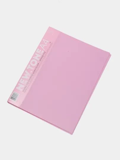 Папка Пластиковая NEWtone PASTEL Пион, А4ф, с пружинным скоросшивателем, с карманом корешок, 17 мм, 700 мкм — HATBER-АН405018
