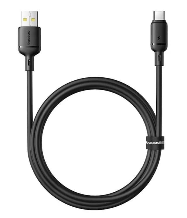 Кабель OS-Baseus Silky Series Black Fast Charging Cable USB - Type-C 15W 2м