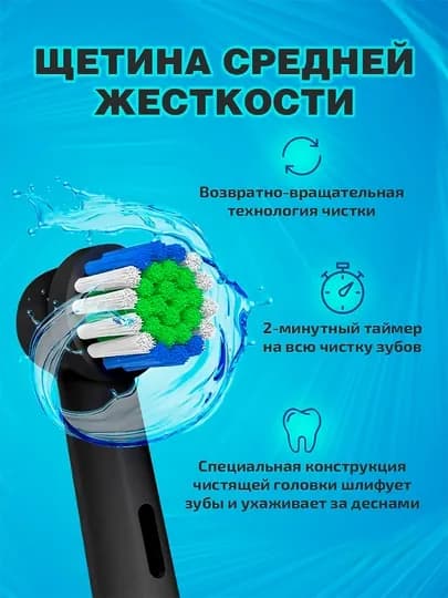 Электрическая зубная щетка, для взрослых и детей, с возвратно-вращательной технологией — PANELEC-TOBRUSH-ЧЕРН