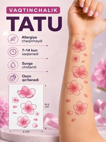 Временное тату – Водостойкие временные татуировки, безопасные переводные тату 12–20 дней — KOMOLIK-TATU-КРАСН