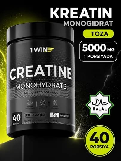 Креатин моногидрат 1WIN 200 гр, 30 и 40 порций, без вкуса — VITALIN-1WINCREANEUTRAL-ТЕМНСЕР