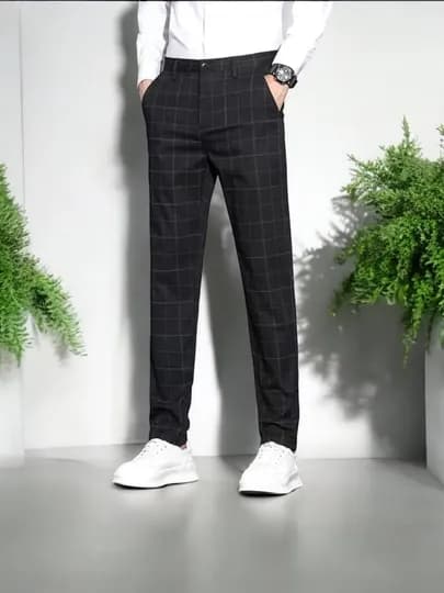 Брюки классически мужские, в стиле Old Money, хлопок — 1SHOP-SHIM003-ЧЕРН-33