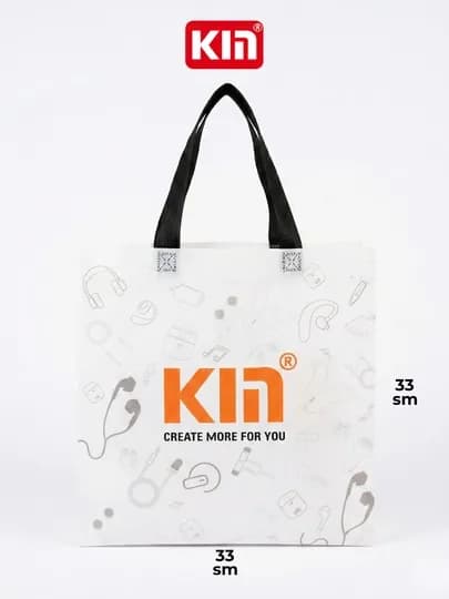 Сумка покупательская KIN, 33×33 см, с ручками — KIN-KMS01-БЕЛЫЙ