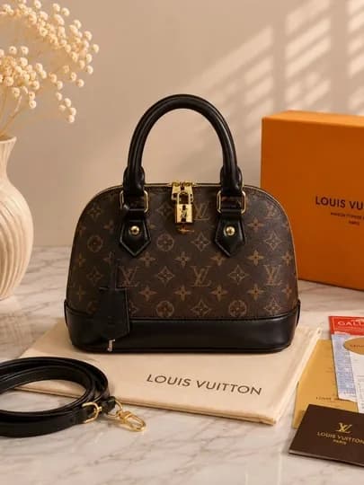 Cумка через плечо для элегантных женщин - в стиле LOUIS VUITTON — MUNSUMK-LV6602-ТЕМНКОР