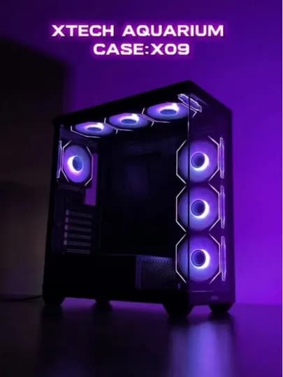 Корпус для компьютера, игровой кейс, с RGB 7 вентиляторами, боковая панель, ATX корпус — BAZUZ-KORPUSKOMP-CЕРМЕЛ