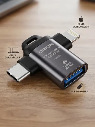 USB-C HUB, многофункциональный адаптер с портами USB 3.0, USB-C, HDMI, SD и MicroSD — ALCHINA-OTG2-ТЕМНСЕР