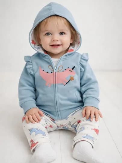 Детский комплект 3-в-1: худи, боди и штаны — BABYKDS-BKIDS125-СВЕТСИН-912МЕС