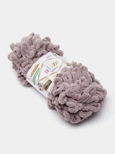 Пряжа Alize Puffy с большими петельками, однотонный — KARTOPU-ALPUFY2-СЕРЫЙ